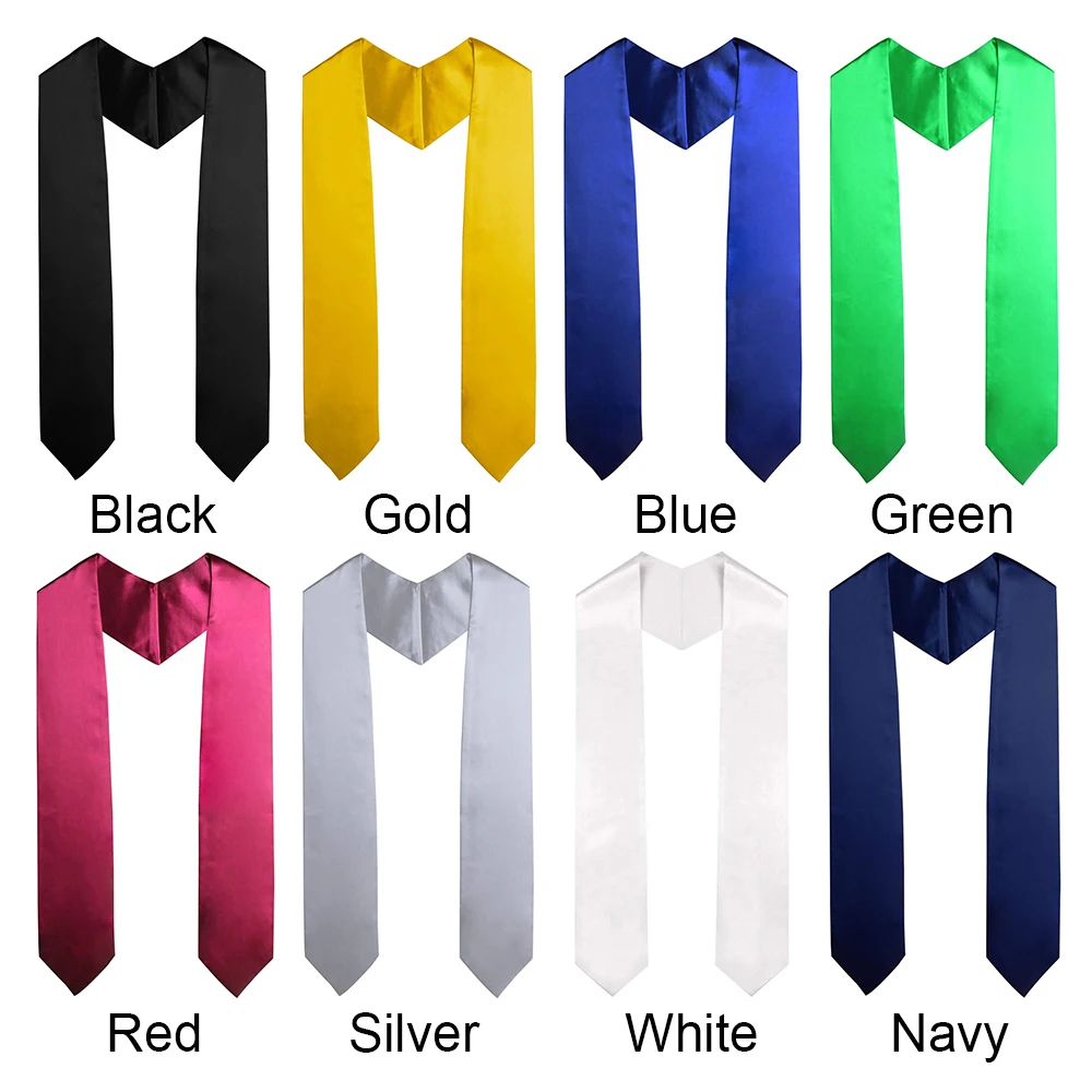 1Pcs Graduation Decoration Accessories Unisex Adult Plain Graduation Stole Shawl for Academic Commencements Celebration Uniform