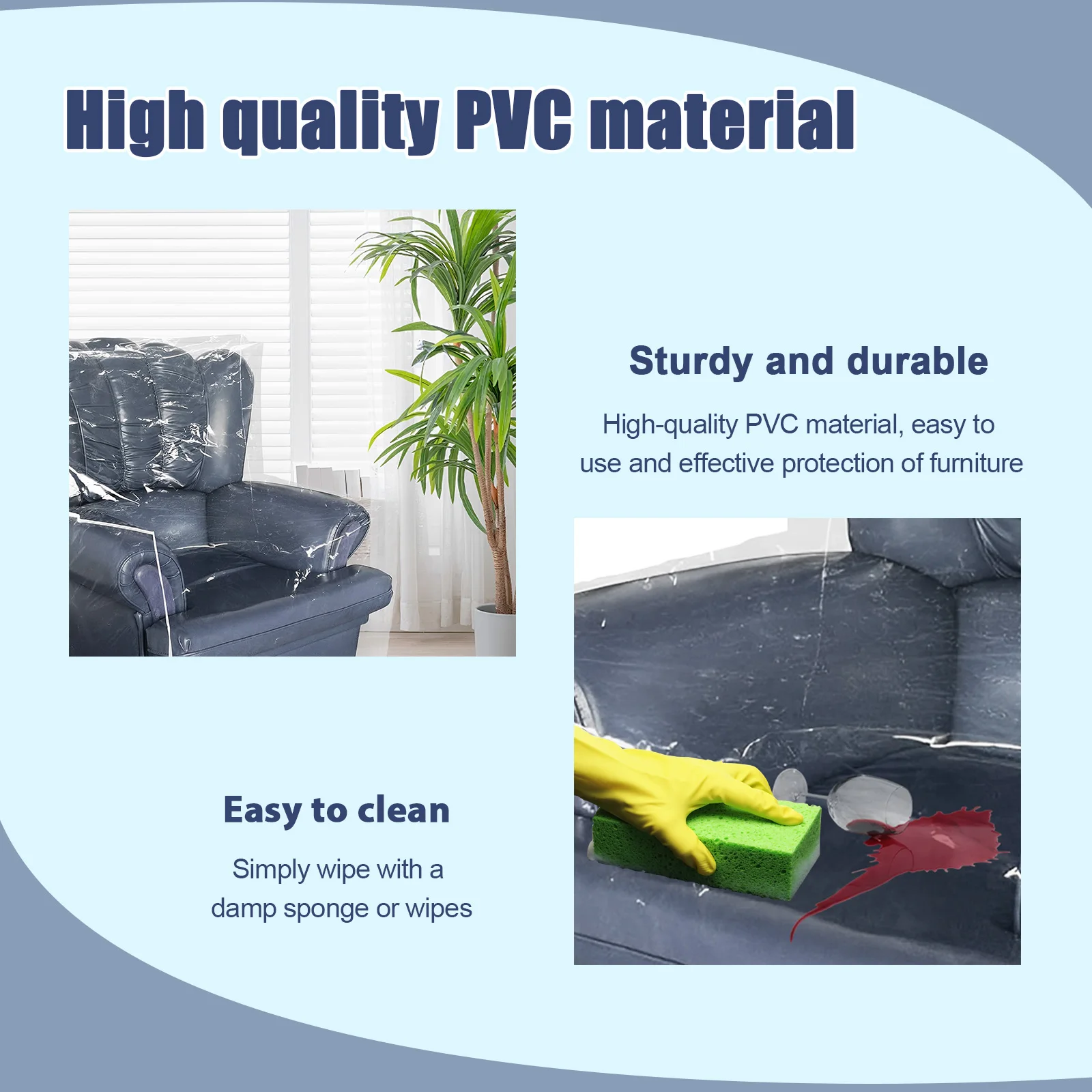 1/3Pcs Clear Sofa Dust Cover PC Waterproof Couch Cover Anti Scratch Cat Scratching Protector Transparent Furniture Protector