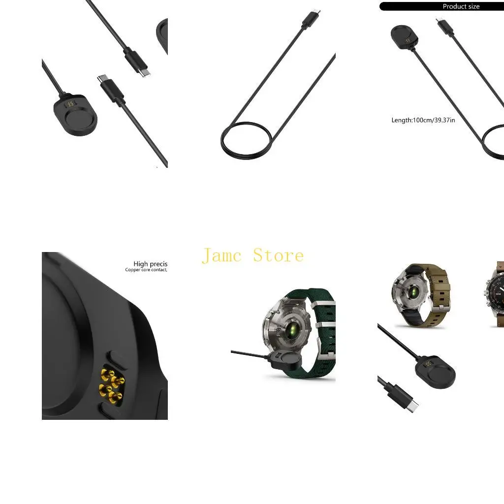 

LX0B USB C Charging Cable for MARQ2 Athlete/Adventure/Captain/Golfer Smartwatch Chargers Dock Adapter Accessories