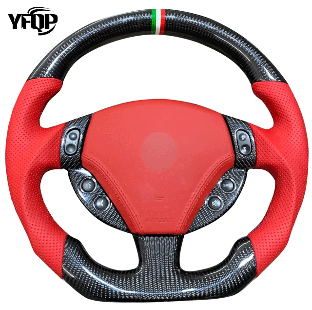 For Maserati GT president steering wheel carbon fiber forged black leather steering wheel