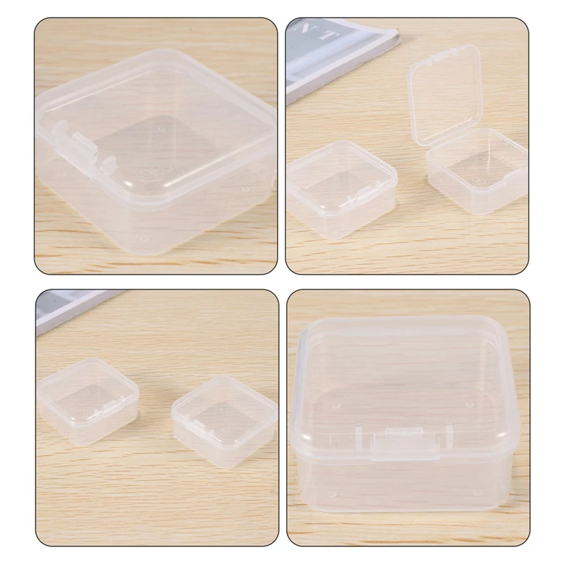 60 Pieces Mini Plastic Clear Storage Box For Collecting Small Items, Beads, Jewelry, Business Cards