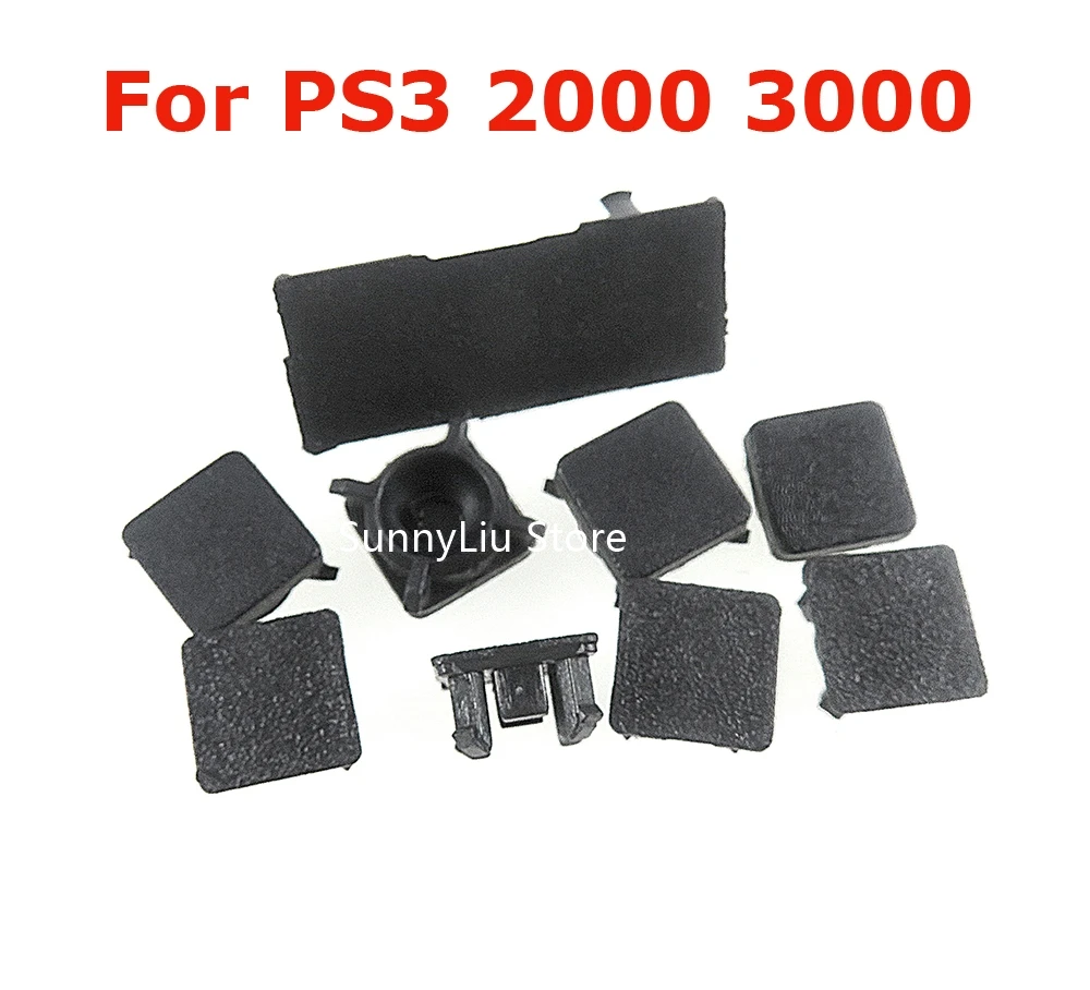 مجموعة غطاء قدم مطاطي ، قاع بلاستيكي ، أغطية برغي ، قطع غيار مجموعة لـ PS3 Slim 2000 3000 ، مجموعة كاملة غطاء قابس غبار لـ PS4 4000 ، مجموعة واحدة