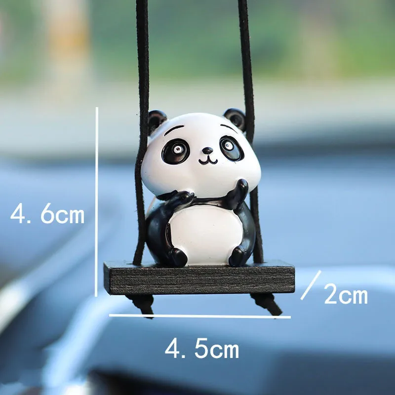 Swing Panda Car Pendant Car Rearview Mirror Hanging Ornaments Swing Panda Pendant Automobile Decoration Accessories