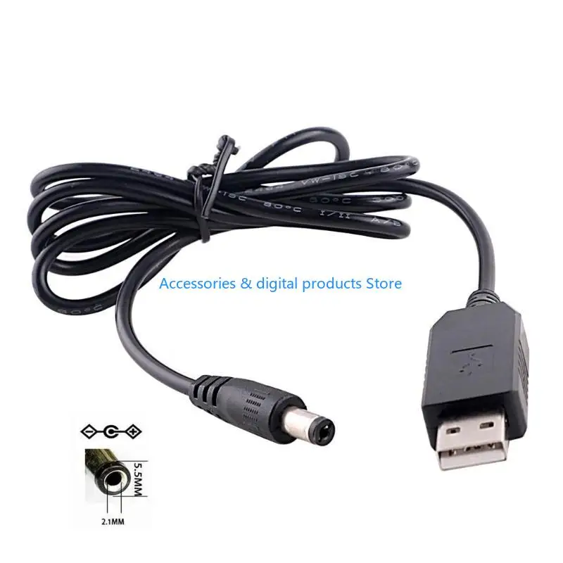 77JD USB a 8 Cable adaptador conector orificio redondo Cable elevador USB DC5/9/12V