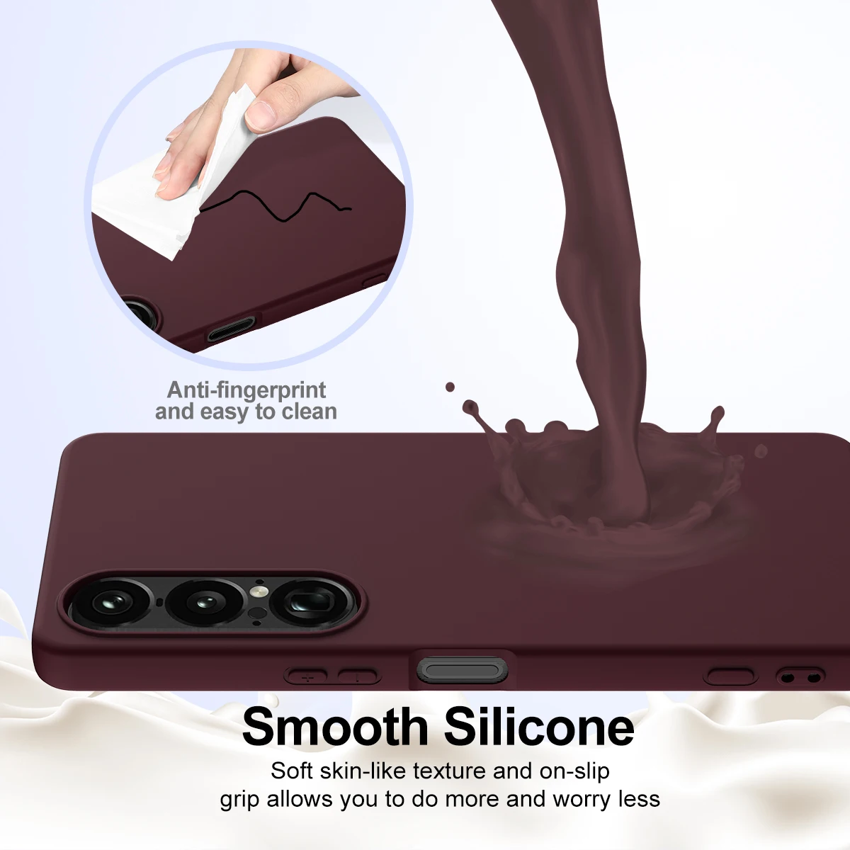 Oryginalne matowe etui z płynnego silikonu do Sony Xperia 1 VII VI IV Xperia5 V, odporne na odciski palców, magnetyczne, bezprzewodowe, pancerne etui na tył telefonu. — zdjęcie produktu 6