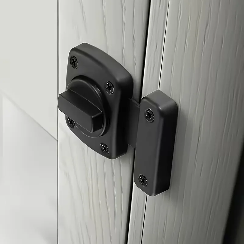 

Heavy-Duty Rotating Metal Door Lock - Anti-Theft Security Bolt with Mounting Bracket for Bedroom/Bathroom