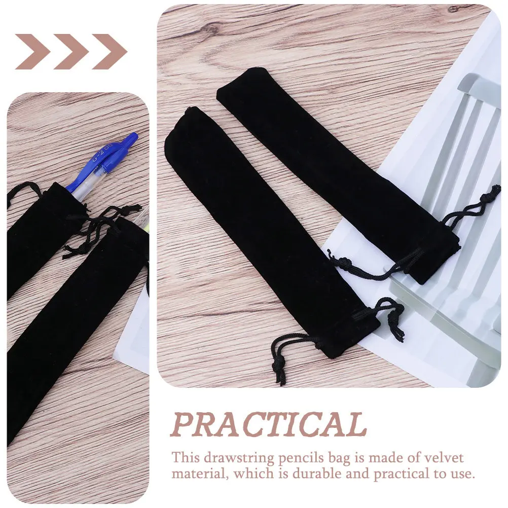 100Pcs Drawstring Pen Bag Fashionable Smooth Portable Pen Container for Students Teachers Office Desk Use
