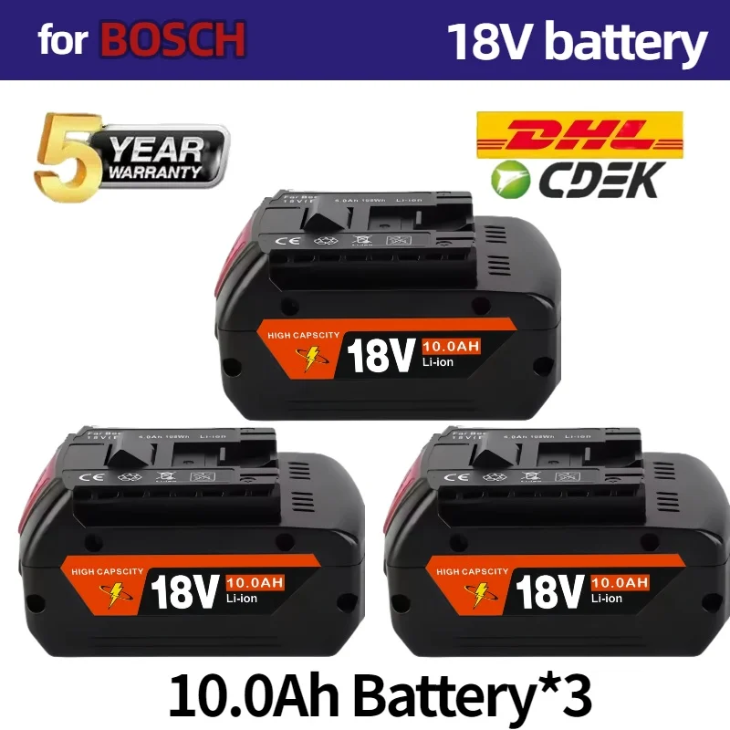 

18V 10.0ah Rechargeable BatteryFor Bosch 18V 6.0AH Backup BatteryPortable ReplacementGBA GSR GSB BAT618 BAT609 BAT620