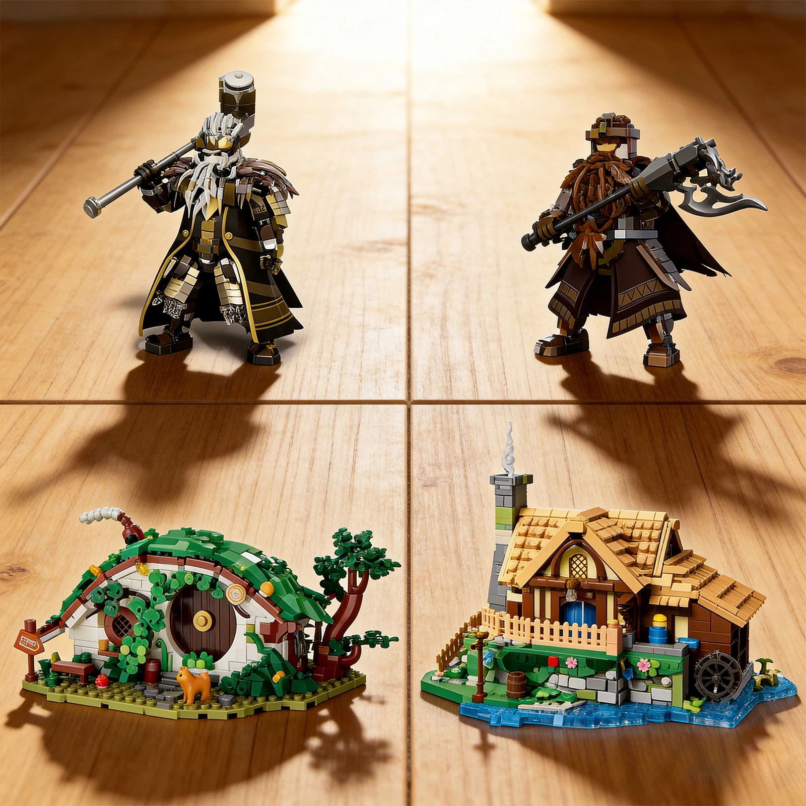 DK6035 Dwarf Water Mill Buidling Blocks Fantasy Movie Merchandise Middle-earth Mythology Tribal Dwarves Warrior Figure Model