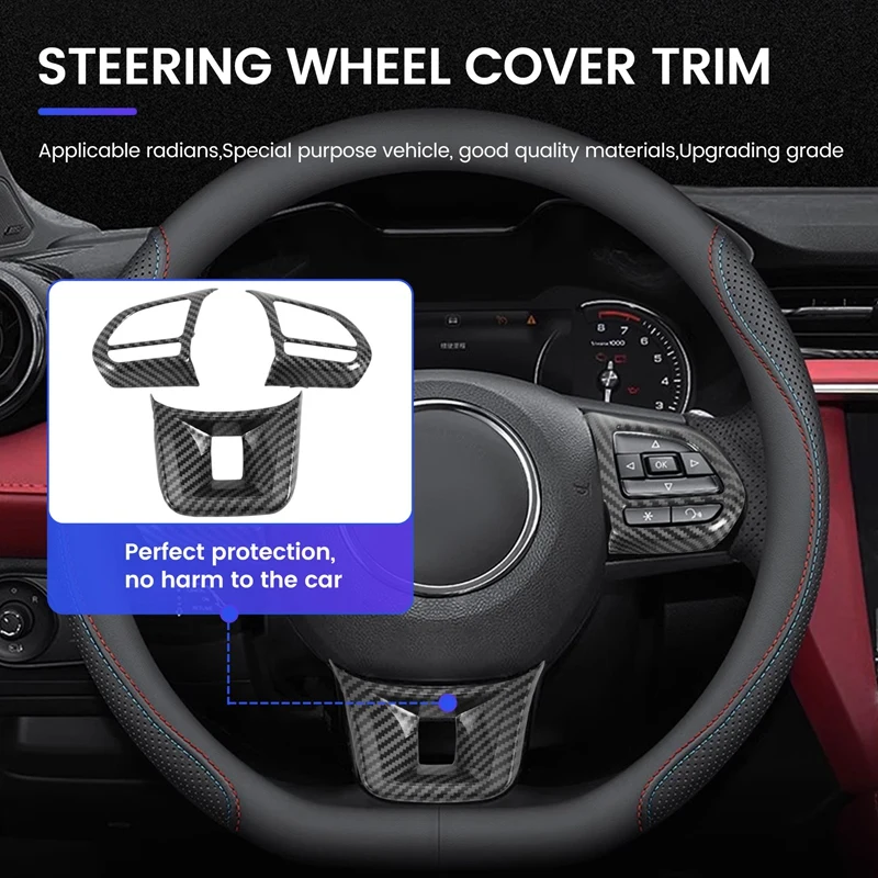 3Pcs/Set ABS Car Steering Wheel Button Cover Sticker Interior Decoration For MG5 MG6 MG HS ZS Car Styling