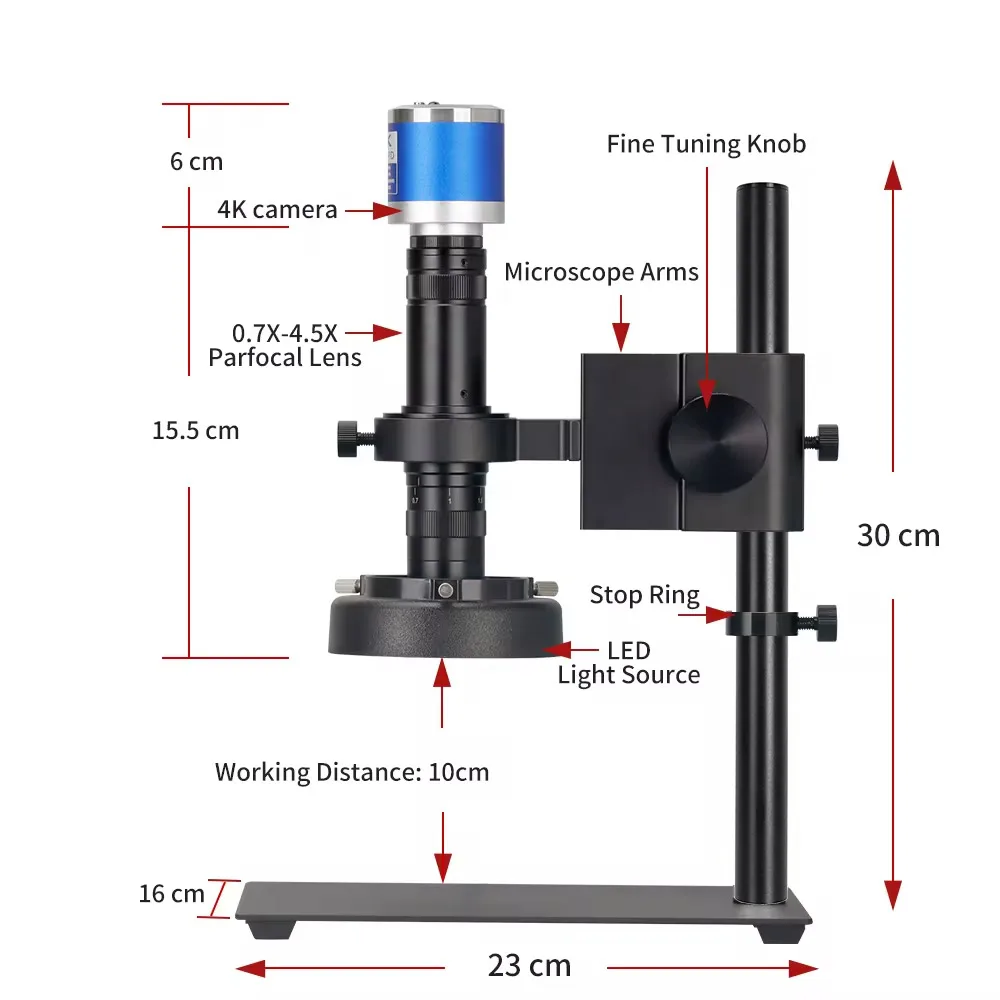 YIZHAN Full 4K Digitalmikroskop zum Löten, 215-fache Vergrößerung, 48MP HDMI USB Mikroskopkamera mit IMX415 Sensor, Videomikroskop – Detail 18