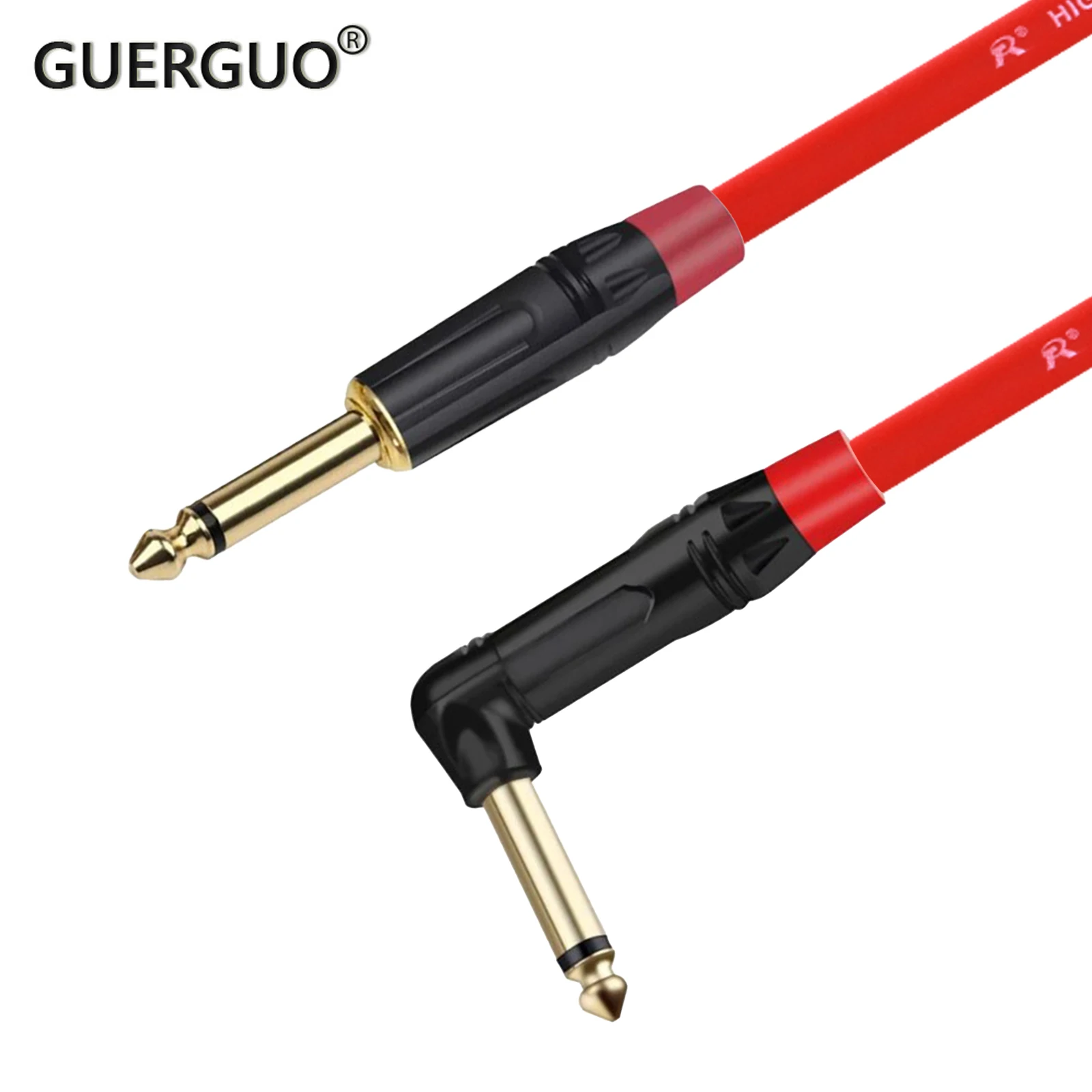 

Instrument Guitar Cable 6.35mm TS Mono Jack Cable 1/4 Inch Straight To Right Angle Electric Bass Guitar AMP Cord for Keyboard