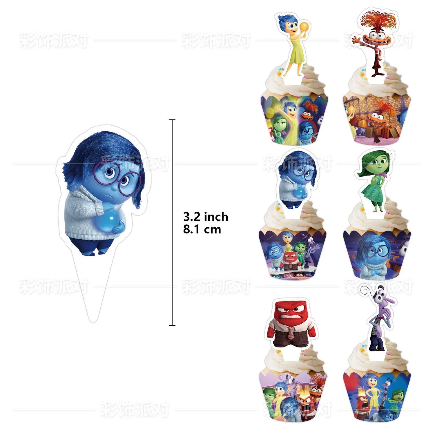 Inside Out 2 Cake Stands Disney Party Decoration Birthday Cake Decoration Kids Dessert Table Cupcake Rim Baby Shower Supplies