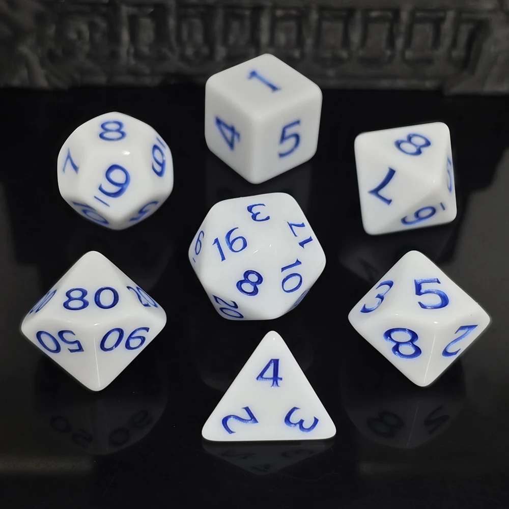 7Pcs/set Opaque Dice Set DND RPG MTG Acrylic Dice Set Dungeons Dragons Games Dice Set Board Games Popular Games Dice Set DND RPG