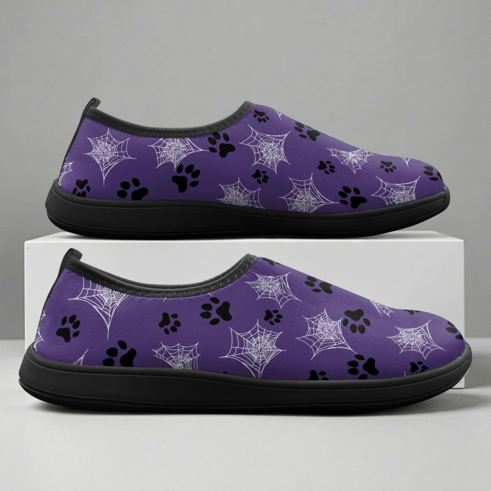 PENSTROLL Spider Web Paw Print Hiking Shoes Zero Drop Minimalist Sneakers for Outdoor Breathable Running Sneakers All Season