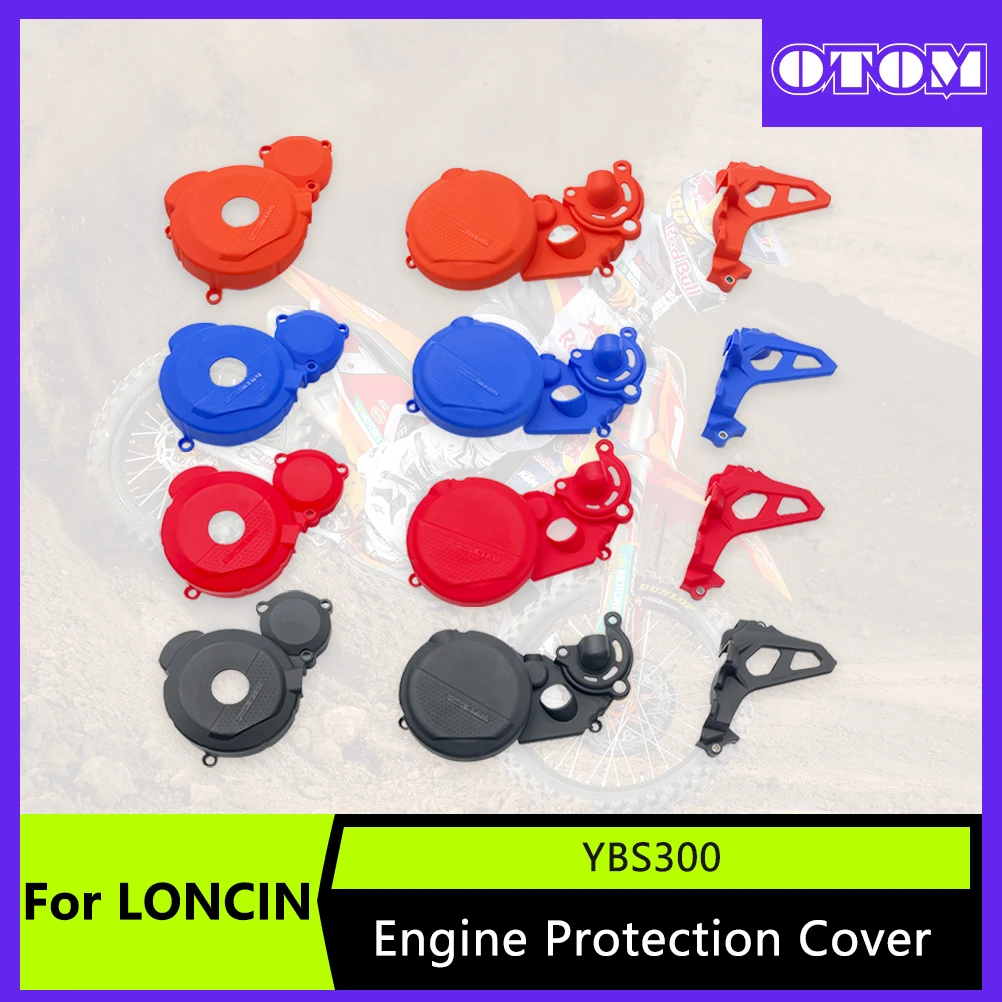 

OTOM Motorcycle Engine Protection Cover Plastic Guard for LONCIN YBS300 Engine Ignition Cover Clutch Cover Drive Sprocket Cover