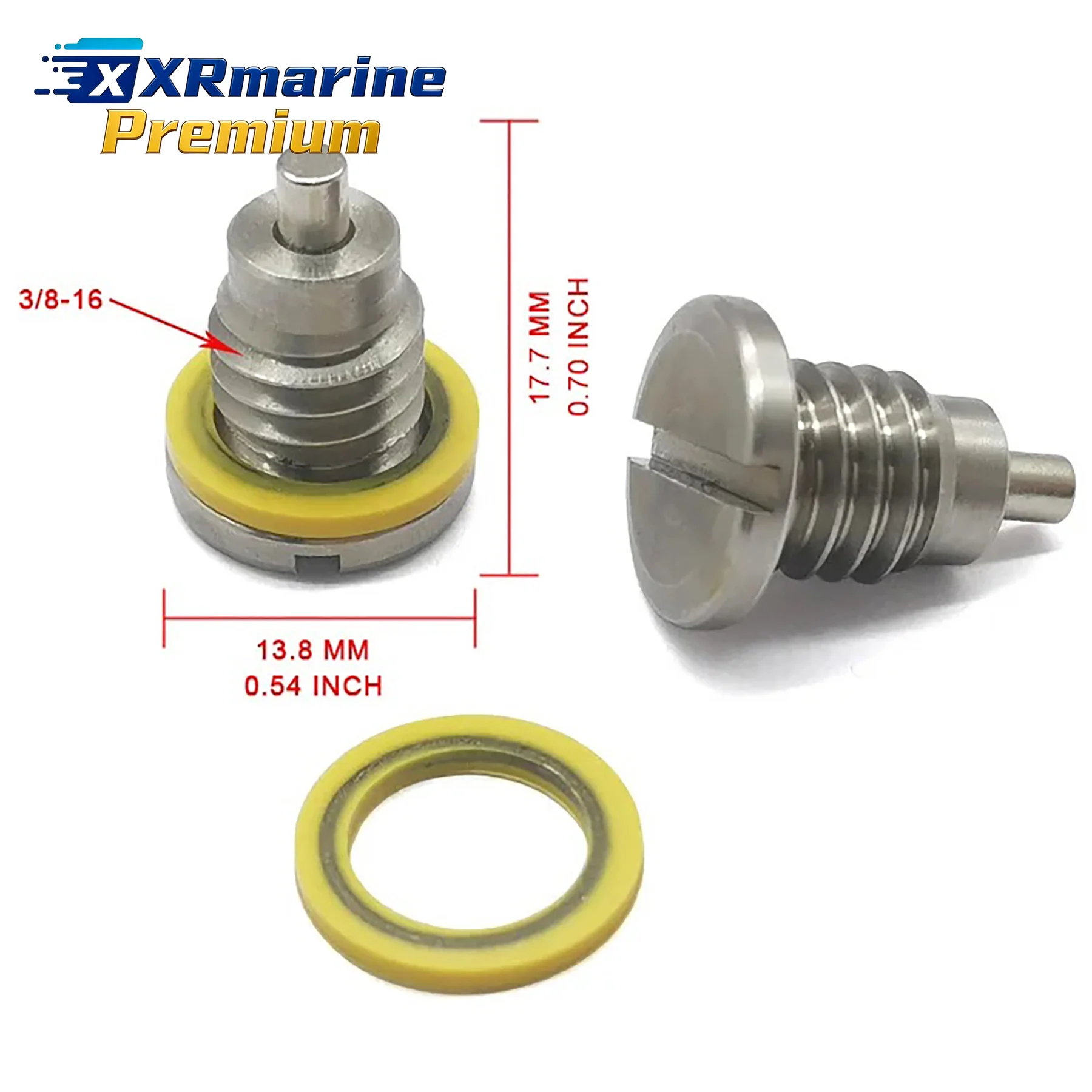 2 Set 8M0058389 Marine Magnetic Gearcase Drain Plug Screw for Mercruiser Alpha 1 Gen 1 2 Sterndrive Motor 22-67892A06 22-67892A1
