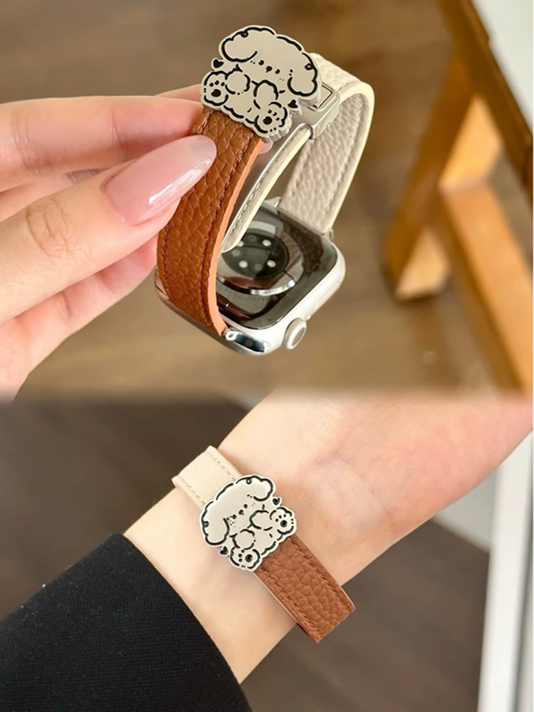 pulseira-de-couro-de-cachorro-fofa-para-apple-watch-ultra-10-9-8-7-6-5-se-pulseira-magnetica-para-iwatch-38mm-40-41mm-42mm-45mm-46mm-49mm