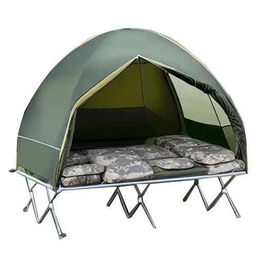 YYHC-Extra Large Compact Pop up Portable Folding Outdoor Elevated All in One Camping Cot Tent Combo Set