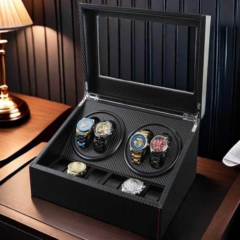 Leather Automatic Watch Winder Rotating Movement Watches Winders Storage High-end Watch Box Winding Machine Watches Display Case
