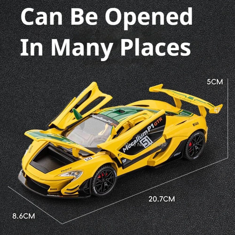 1:22 P1 GTR Z4 Toys Cas Models Alloy with Sound Light Miniature Supercar Wheel Pull Back Vehicles Model for Kids' Edutainment