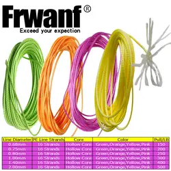 Frwanf 16 Strands 10m/lot PE Braid Fishing Line Super Strong Hollow Core Rope for Jig Assist Hook Rigging Diving Spear Fishing