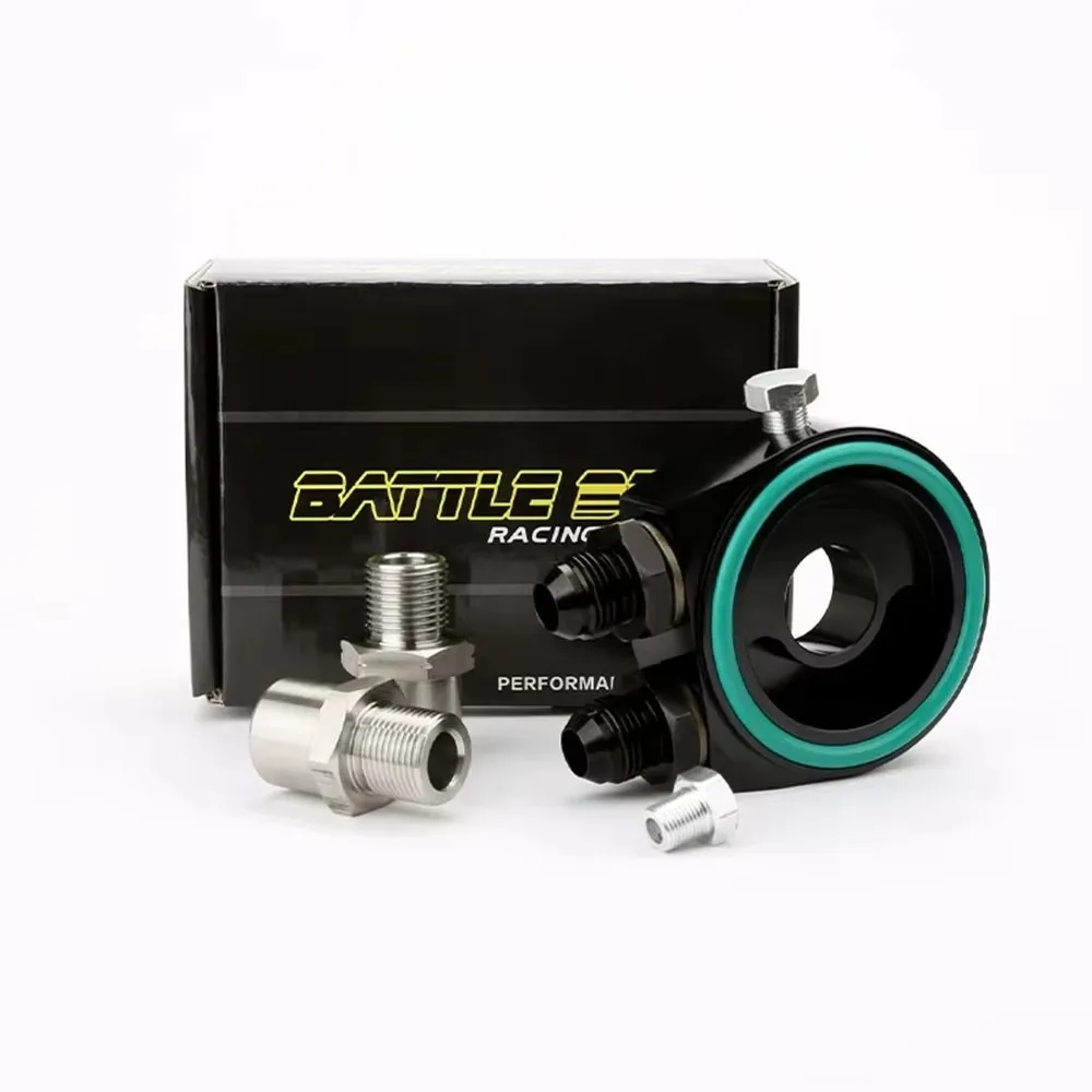 

Oil Radiator Adapter Car Aluminum Universal Oil Filter Car Modification Engine Oil Cooling For Oil Cooler Plate Kit AN10 AN8