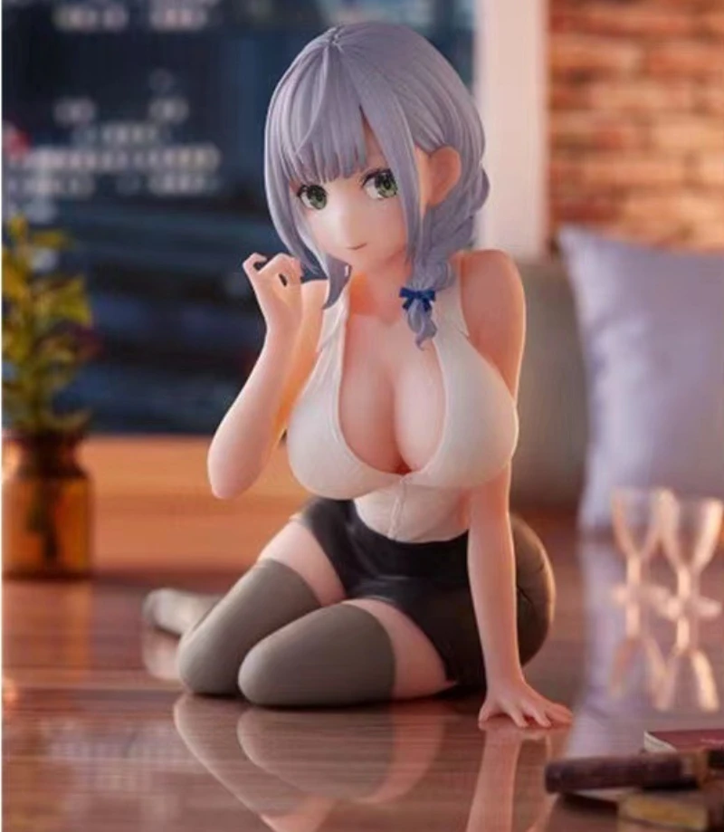 Sexy Toy Anime Decoration Original Painting Beautiful Girl Hololive Virtual Anchor Silver Noelle Leisure Time Figure Toys Model