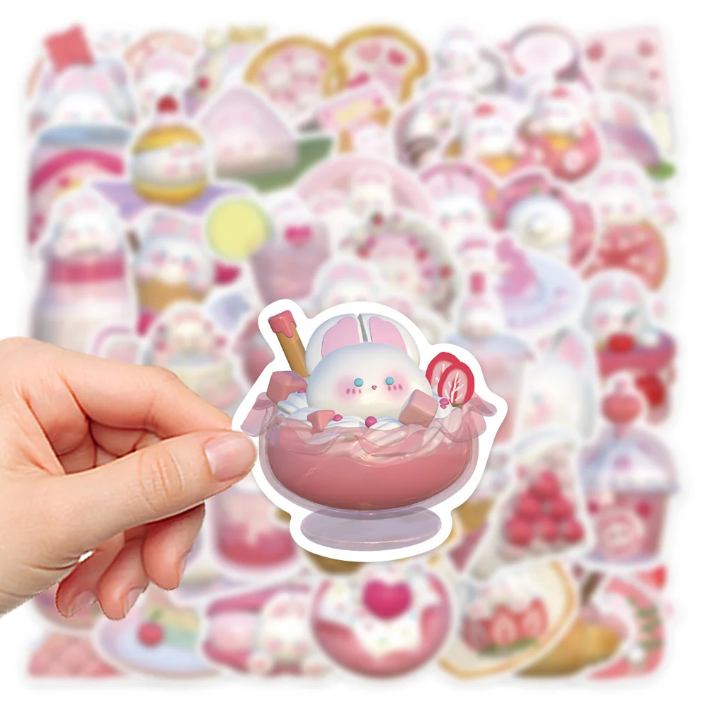 10/30/50PCS Cartoon Cute Rabbit Graffiti Sticker Personality Creative Sticker Desk Guitar Computer  Waterproof Sticker Wholesale