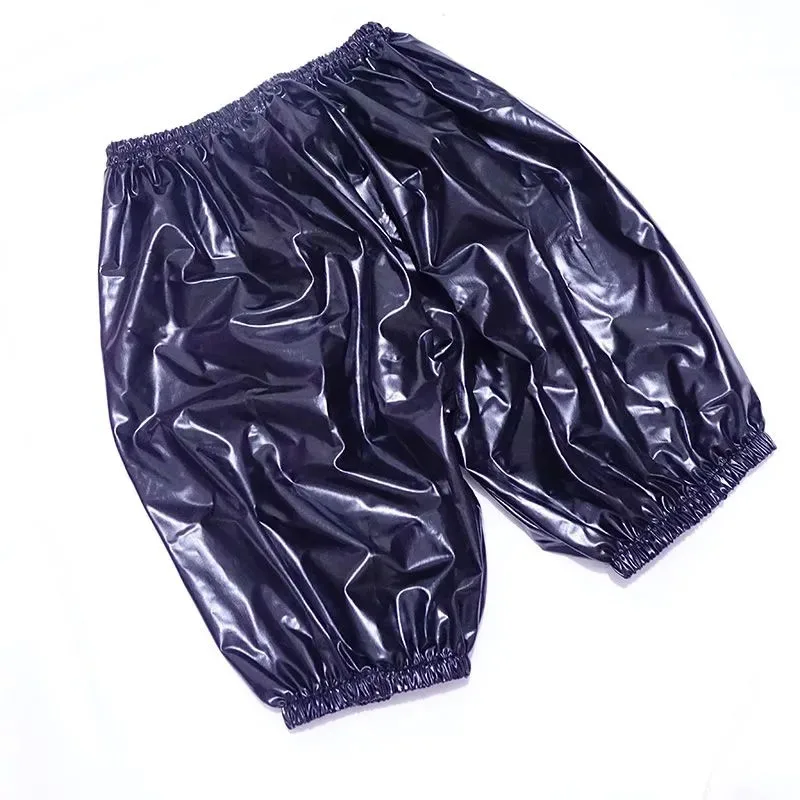 

Couple Thickened PVC Plastic Pants Waterproof Loose Half Pants Soft Smooth ABDL Adult Baby Diaper Shorts Incontinence Bloomers