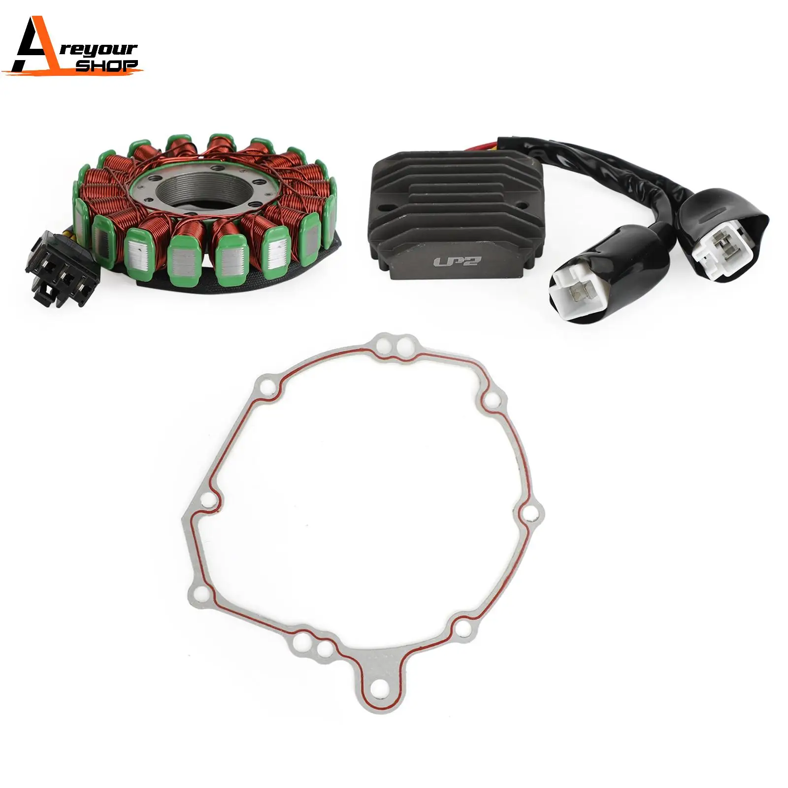 

Areyourshop Regulator Stator Coil Gasket Kit For Honda CBR 1000 RR Fireblade SC57 2006-2007 31120-MEL-D21 31600-MEL-A21 Motor