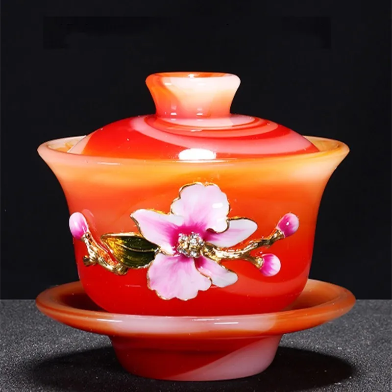 Jade Porcelain Tea Tureen 150ml Gaiwan Teaware Master Cup Bowl Creative Decor Crafts Birthday Gift Cups