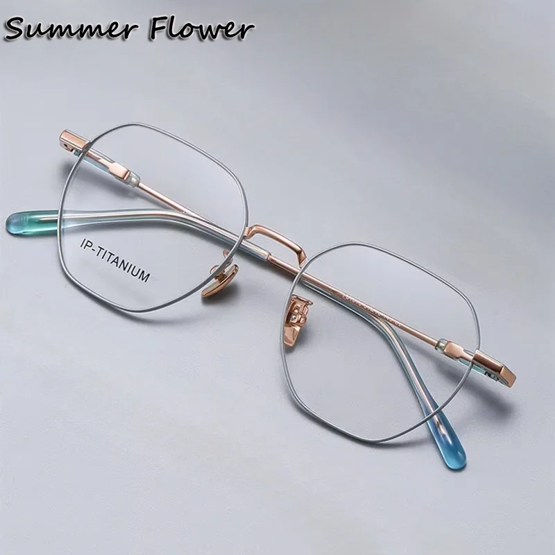 

Восьмиугольные оптические очки в оправе, женские модные легкие очки из чистого титана, очки по рецепту, линзы для мужчин для прогрессивных гафа