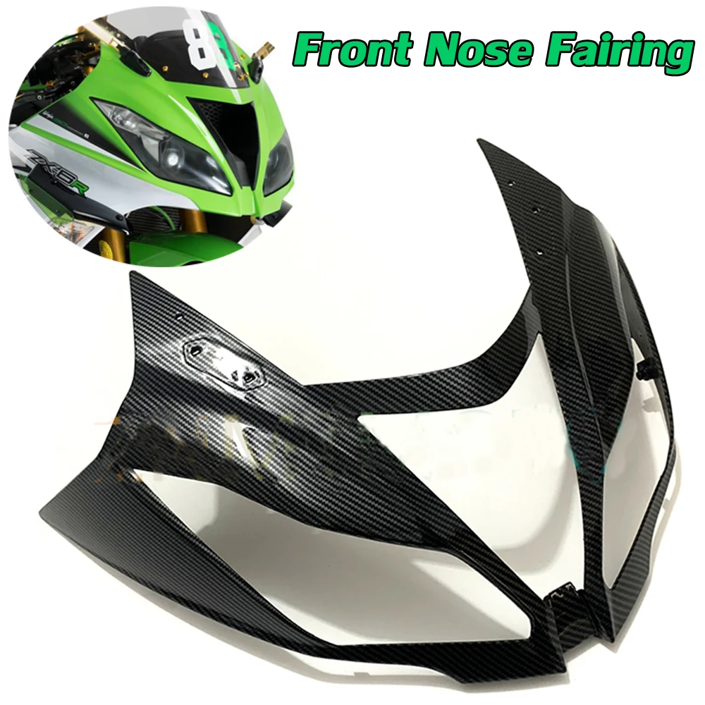 

Motorcycle Parts Carbon Fiber Upper Front Nose Fairing Headlight Cover Cowl Panel For Kawasaki Ninja ZX6R ZX 6R 636 ZX-6R ZX636