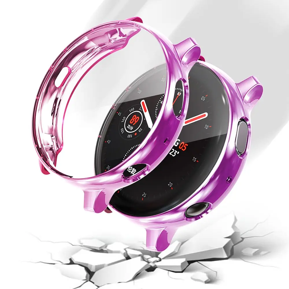 Soft Frame Full Screen Protector Coloful Plating TPU Case Watch Case Protective Cover For Samsung Galaxy Watch Active 2 40 44mm