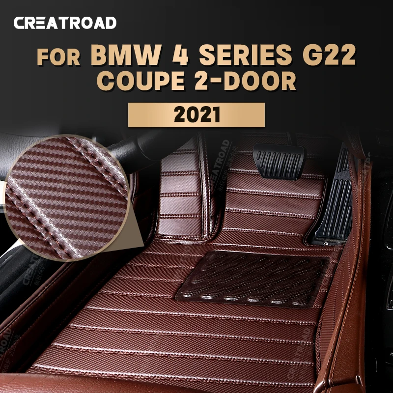 

Custom Carbon Fibre style Floor Mats For 4 Series Gran Coupe G22 （2-Door）2021 Foot Carpet Cover Automobile Interior Accessories