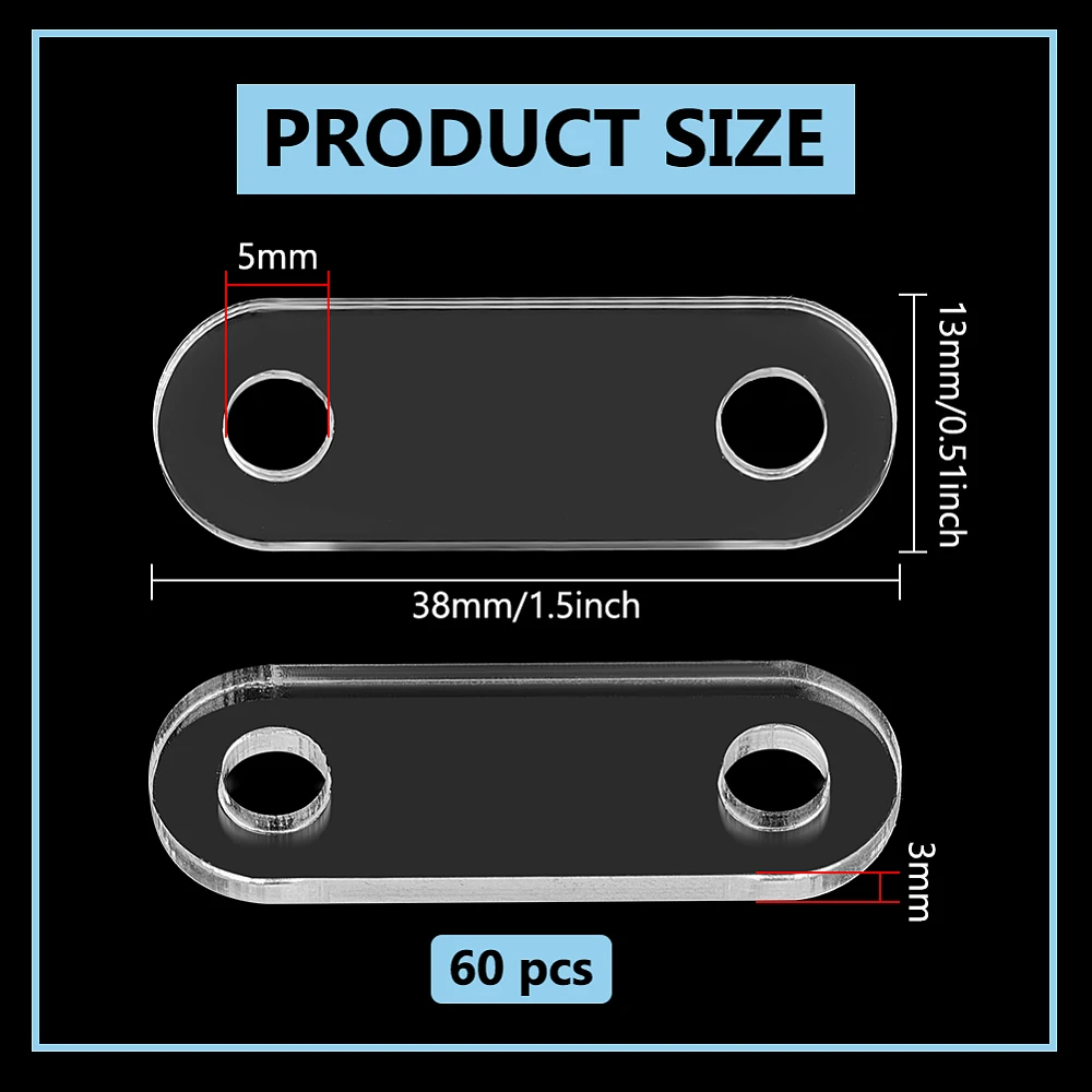 60Pcs Clear Shoe Lace Tags 0.5x1.5x0.1inch Acrylic Oval Shoe Tags Buckle DIY Shoelace Decors Accessory for Sneakers Boots