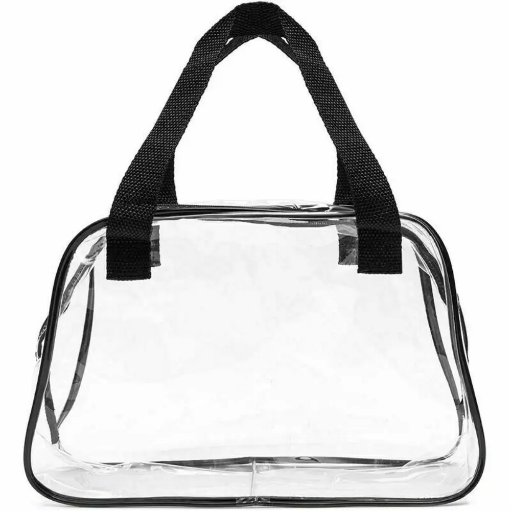 PVC Transparent Storage Travel Toiletries Bag Clear Stadium Approved Tote Bag Cosmetic Bag Small Handbag