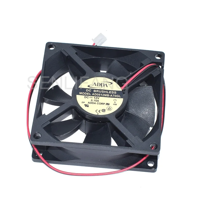 

8CM Fan New For ADDA AD0812MB-A70GL DC12V 0.15A 2Lines Double Ball Bearing Cooling 80*80*25MM