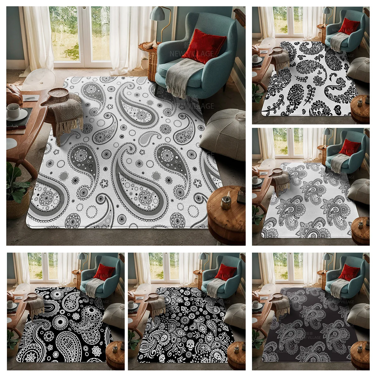 House entrance carpet Home door mat Room Bath Foot bathroom non-slip Kitchen water absorption rugs Modern Nordic geometric
