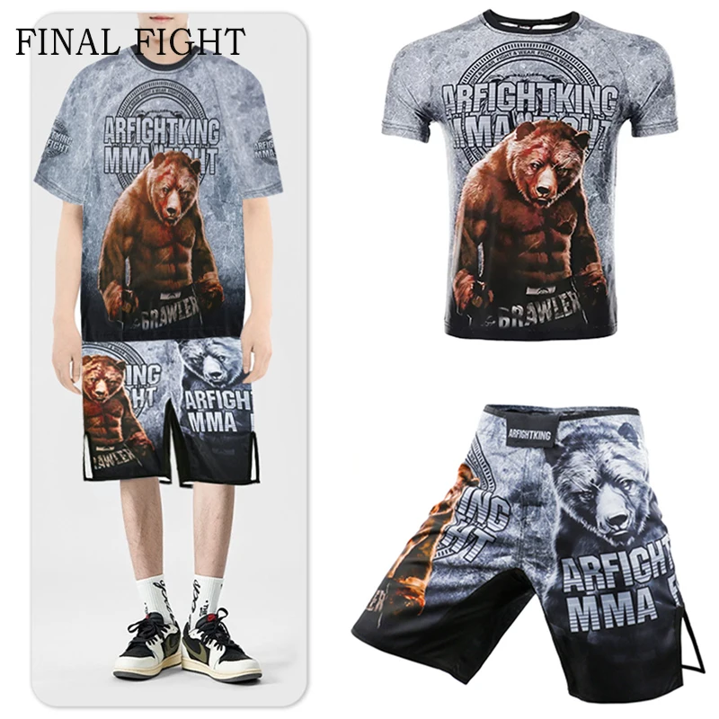 

Шорты для борьбы и борьбы для ММА, дзюдо, джиу-джитсу, BJJ, комплект шорт для рашгарда, боксерские шорты для кикбоксинга, тренировочный трикотаж с короткими рукавами