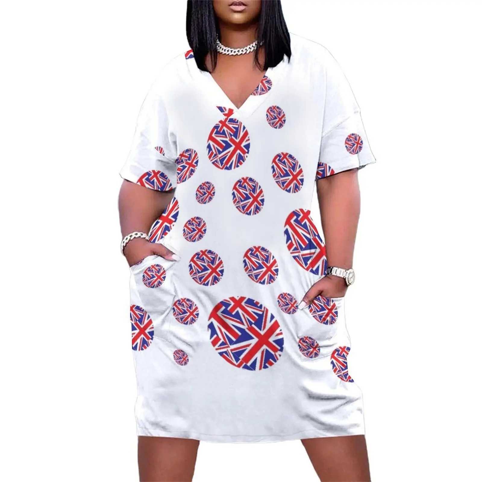 

Union Jack (6) Loose Pocket Dress Elegant gown Summer skirt Women's summer skirt