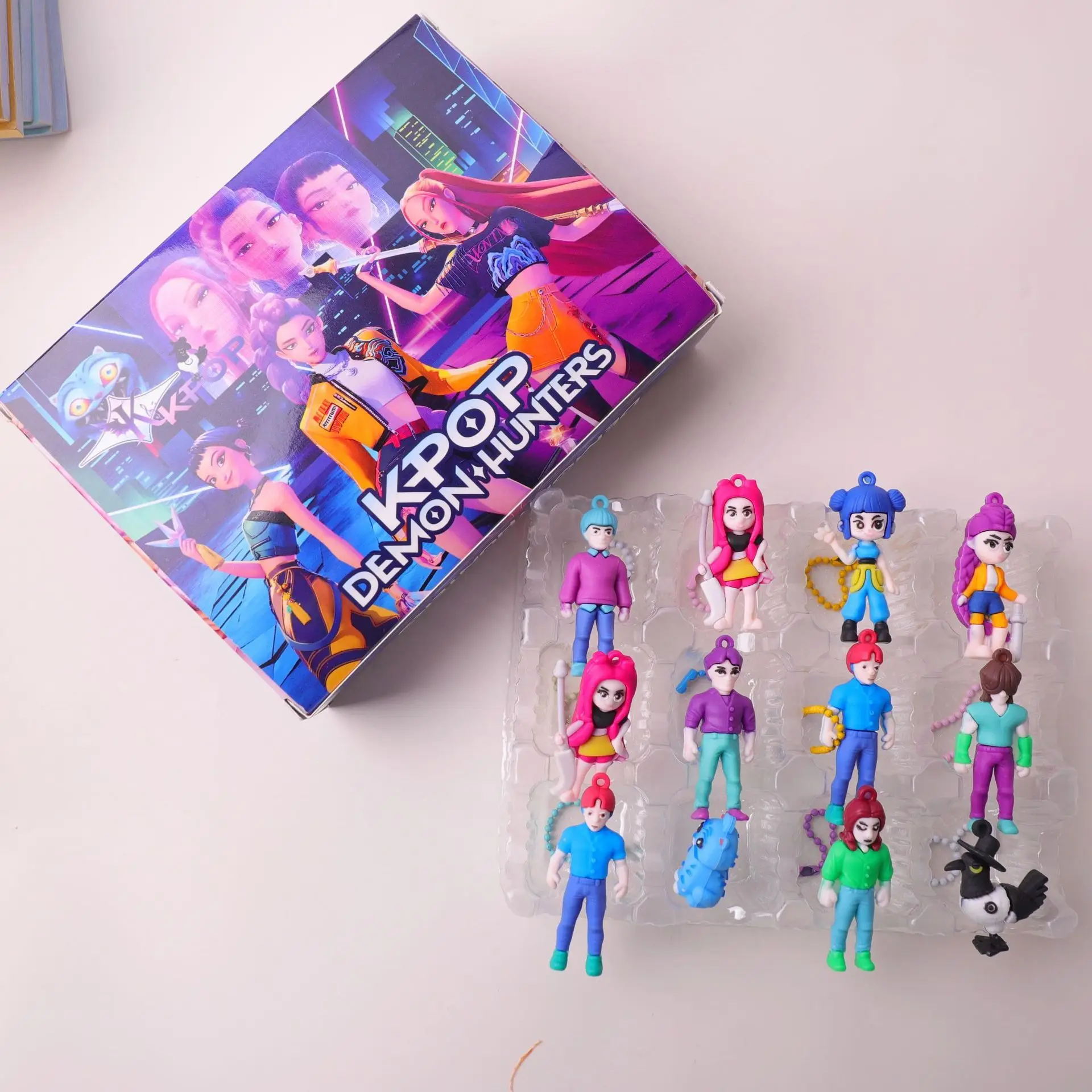 Nowa seria figurek KPOP Demon Hunter Girl Group w blind boxach, miękki gumowy brelok, ozdoba na biurko, blind box do ekspozycji, Popmart