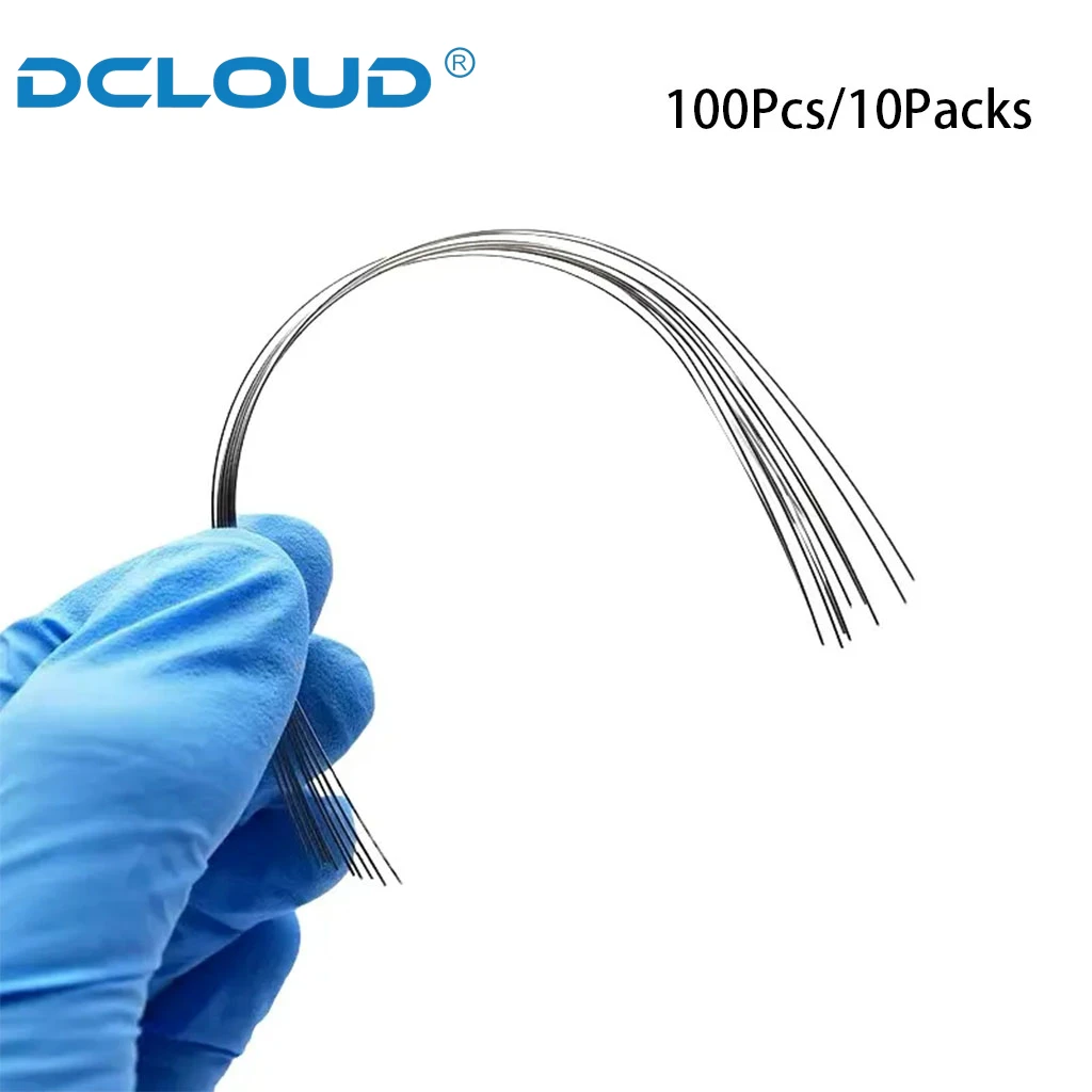 100 Stuks/10Packs Tandheelkundige Orthodontische Thermisch Geactiveerde Archwires Super Elastische Niti Boog Draad Ronde Rechthoekige Ovoïde/Natuurlijke Vorm