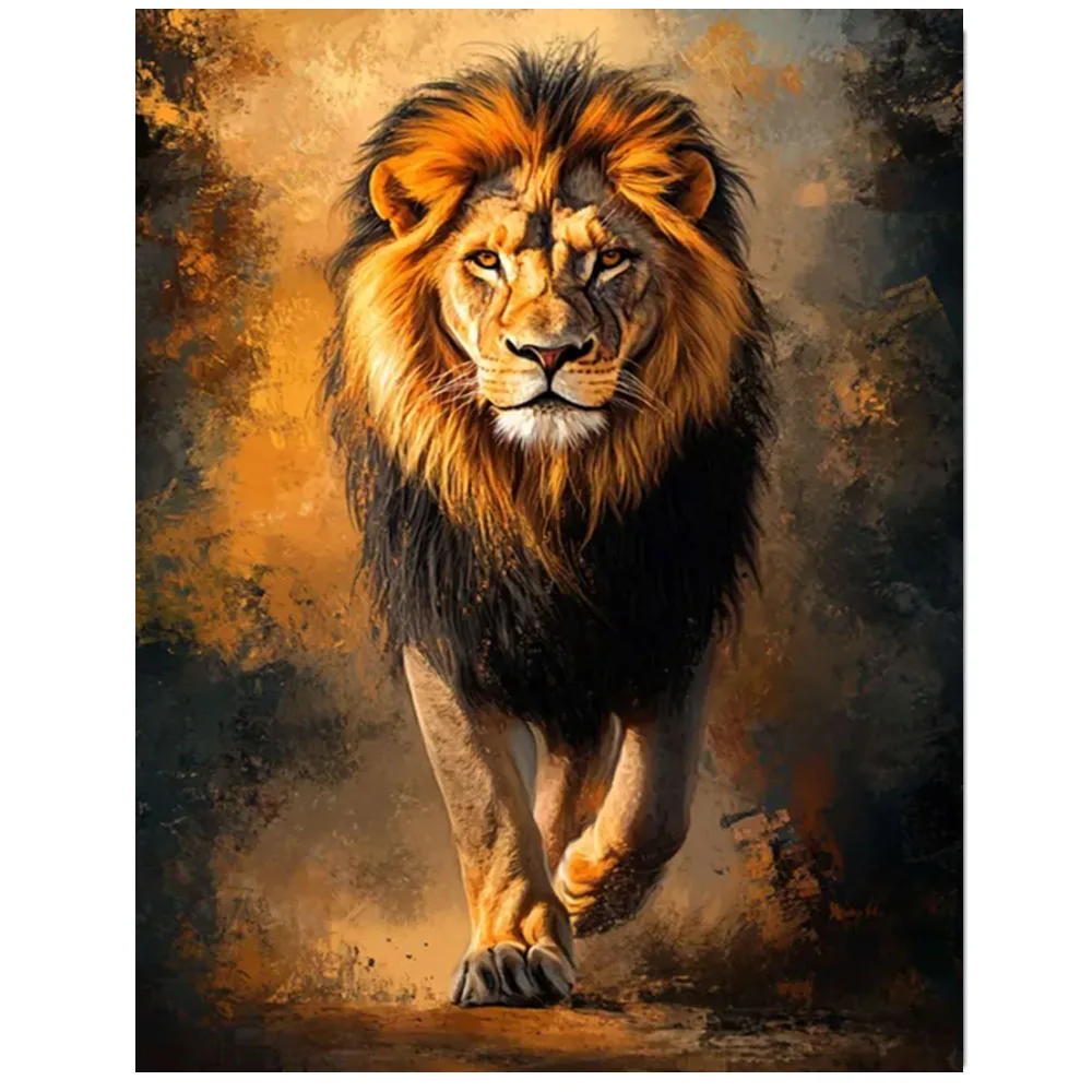 

Male Lion 5D DIY Diamond Painting Vibrant Aniamls Portrait Diamond Mosaic Cross-Stitch Kit Diamondl Art Decor Lion lover gift