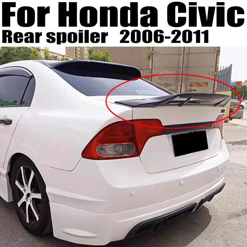 

Для Honda Civic Simi 8th Gen Sedan 4Door 2006-2011 R Style спойлер на задний багажник, крыло Airfoil Tailgate Lip Body Styling Accessories