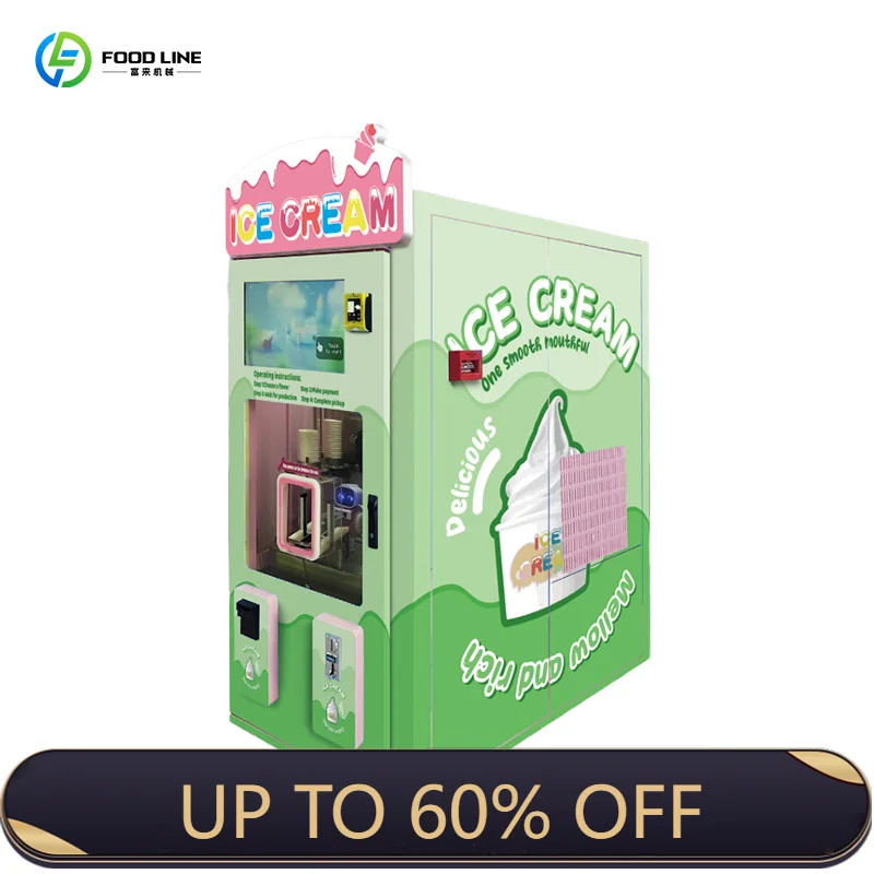 Frozen Vending Machine for Ice Cream Meat Dumplings Milk with Coin Cashless Payment Option Customized