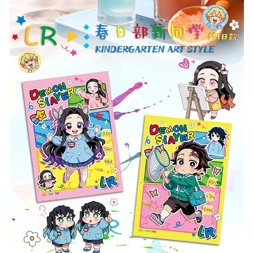 Cartão de coleção de anime japonês demon slayer, doce e fofo, menina kamado nezuko kochou shinobu, cartão requintado, presente para crianças