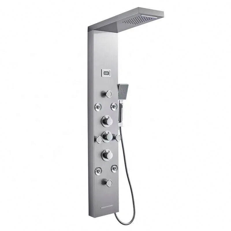 Factory Direct OEM ODM Type 7 Rain Stainless Steel Digital Smart Shower Panel Waterfall Bath Faucet