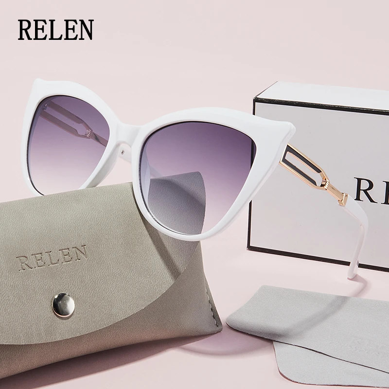 Relen 1Pc نظارات عصرية للنساء والرجال، تصميم علامة تجارية جديدة، نمط عين القطة الموسمية الرجعية، أنيق، عالي الجودة، فريد من نوعه، V #2